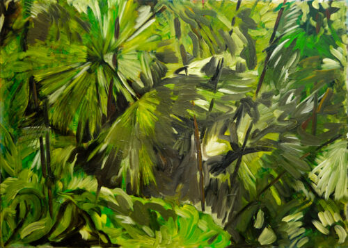 Green palm leaves